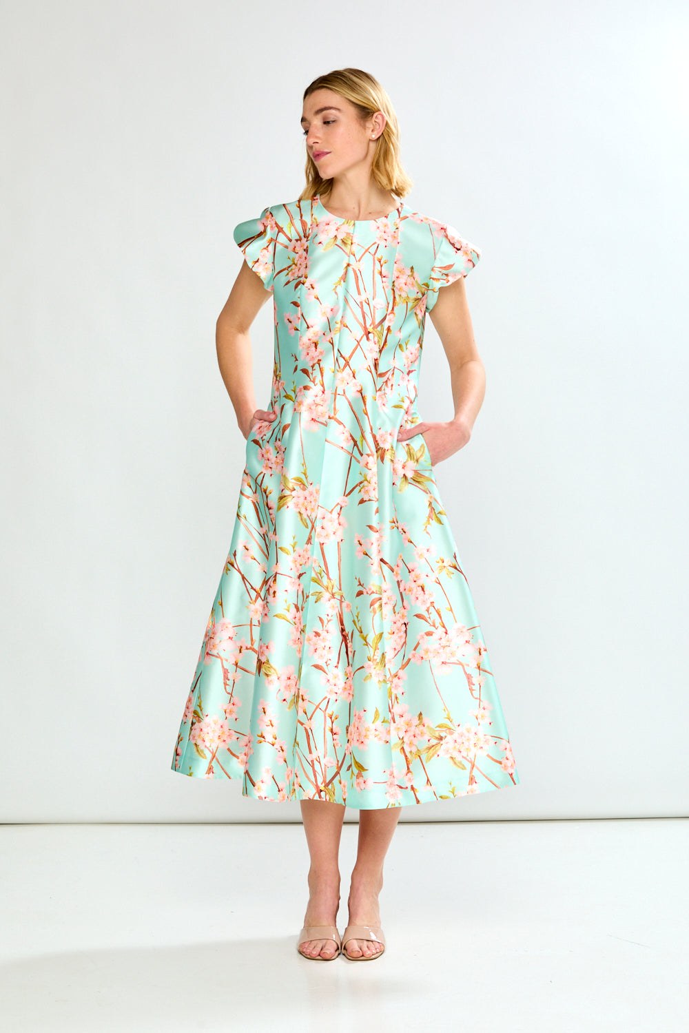 Woman in floral dress