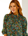 Woman in floral top