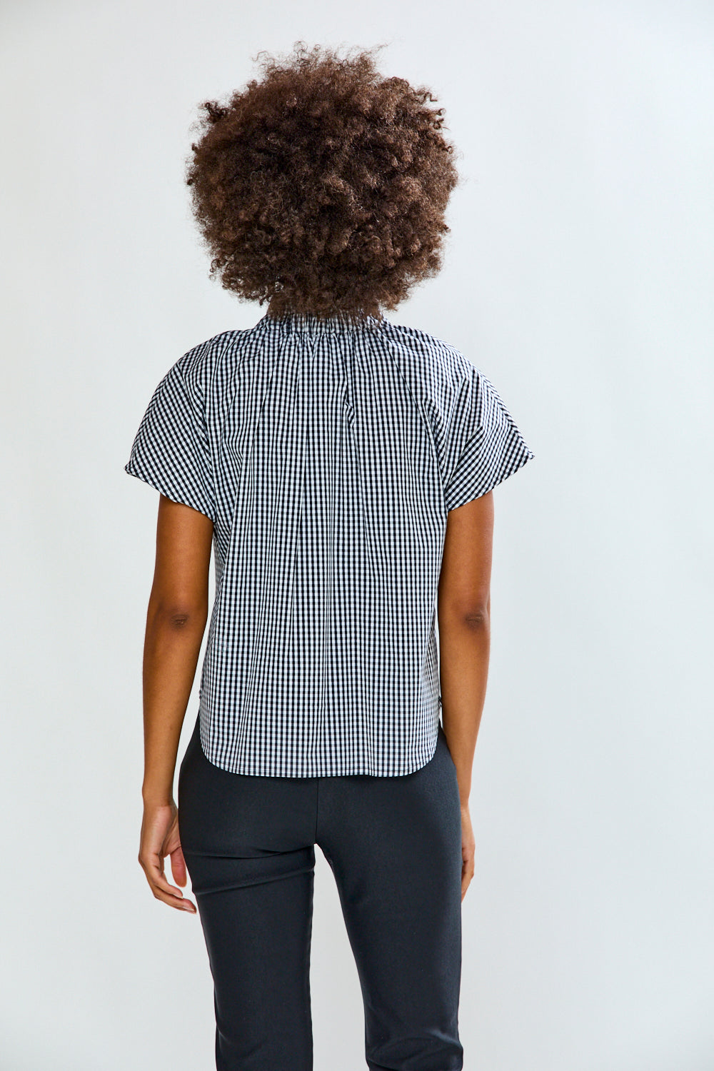 The Hattie Top in Black/Wht Gingham