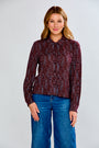The Ash Top in Leopard in Merlot/Blue Leo