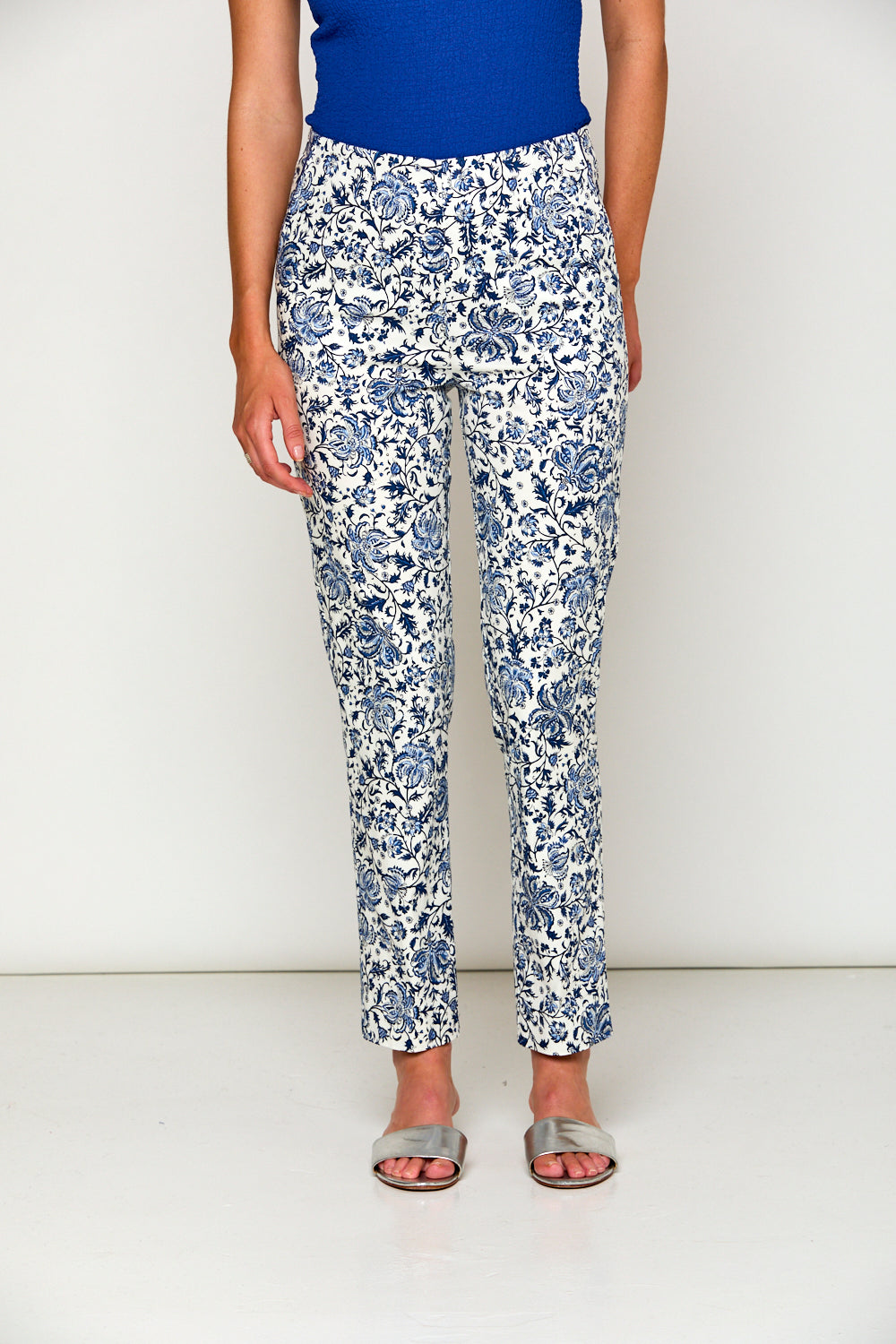 Woman in floral pants