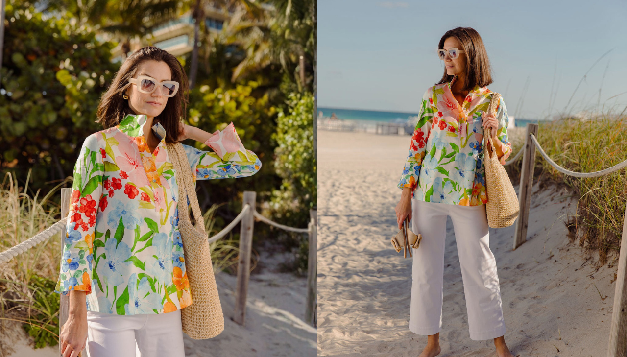 Girl on the beach in Short Daniella 