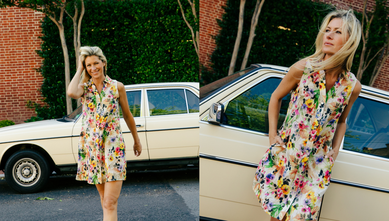 Woman wearing The Sleeveless Bea Dress