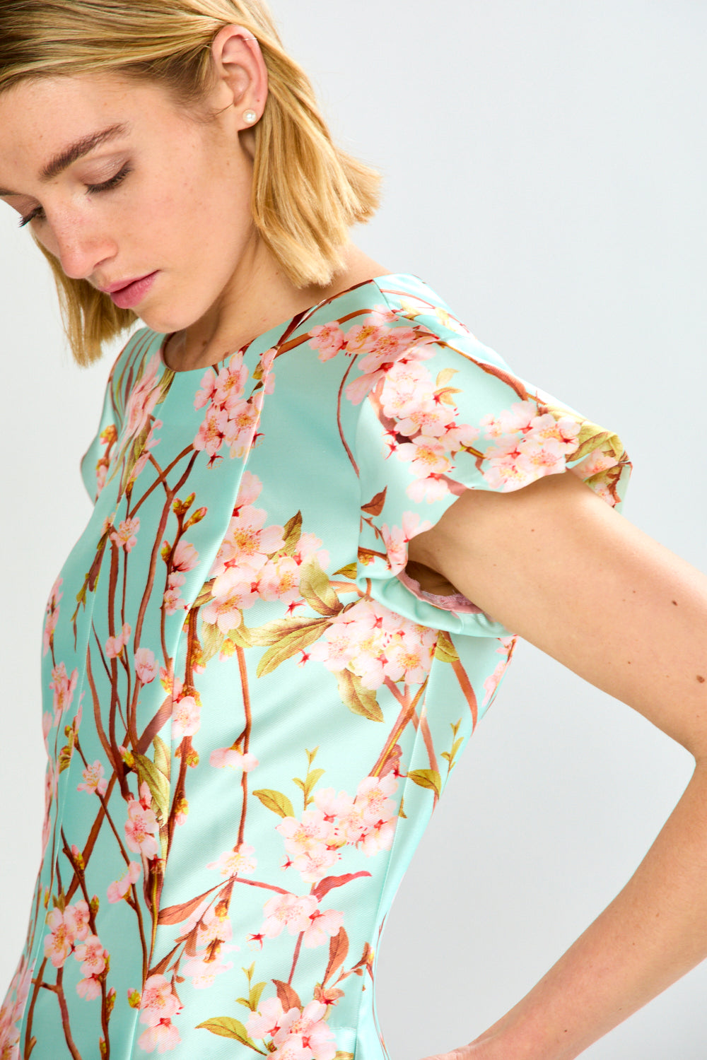 Woman in floral dress