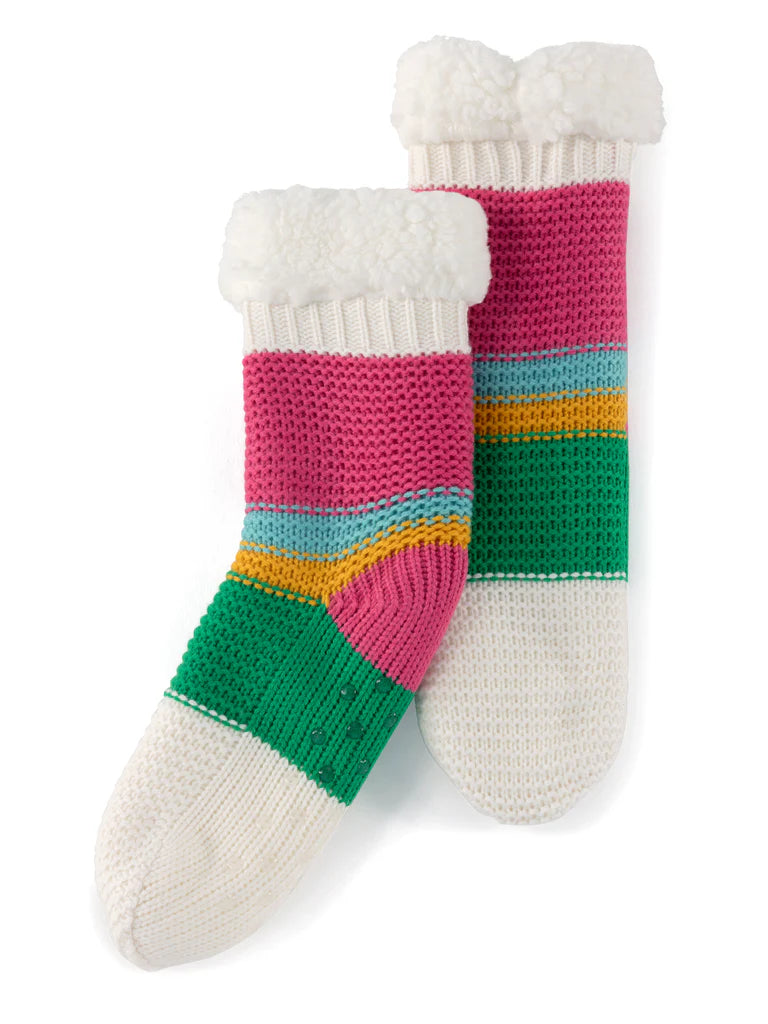 Rainbow slipper socks