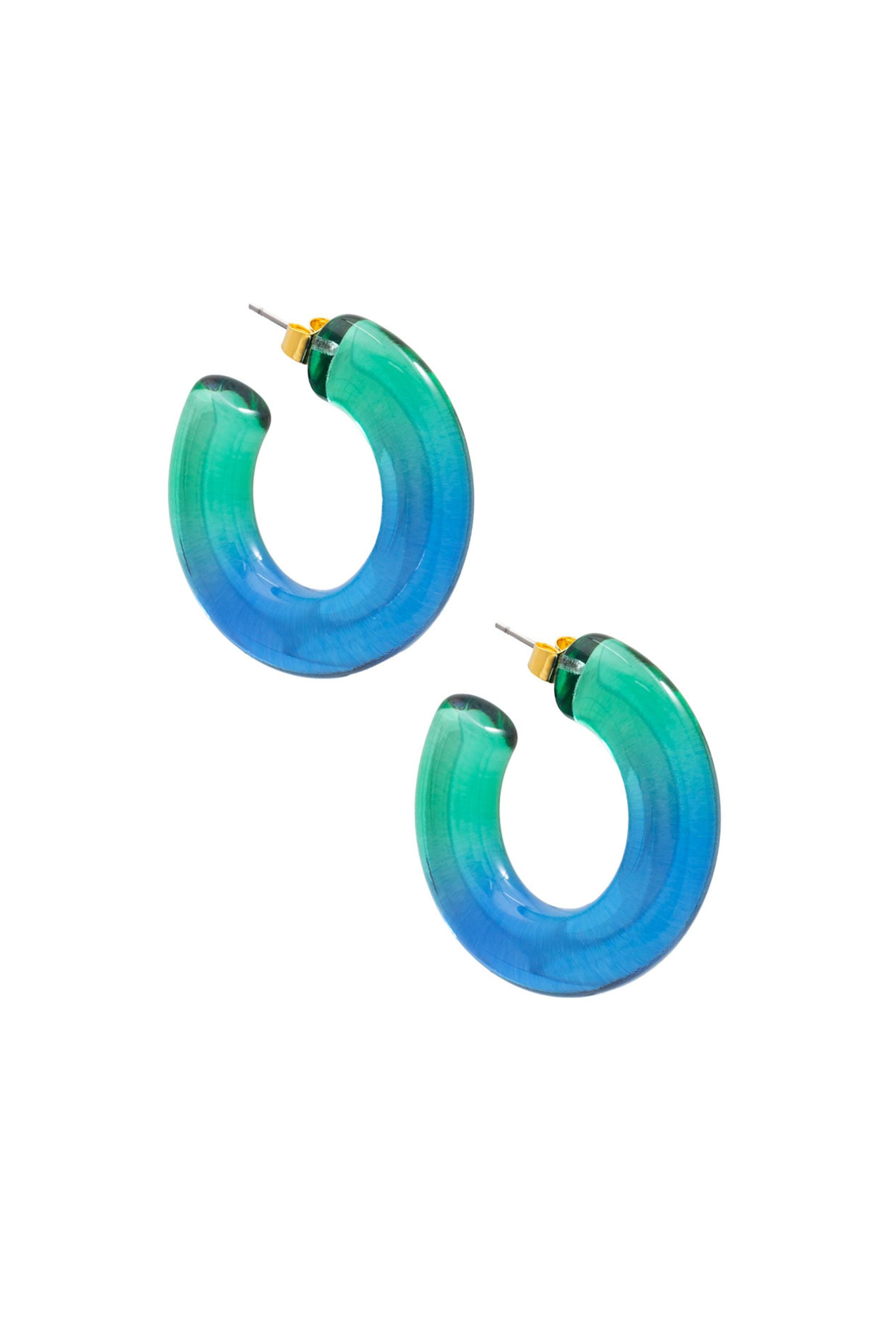 Green &amp; blue ombre hoops