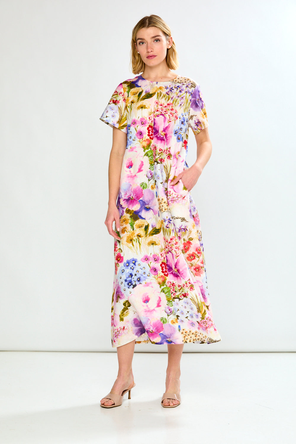 woman in floral dress