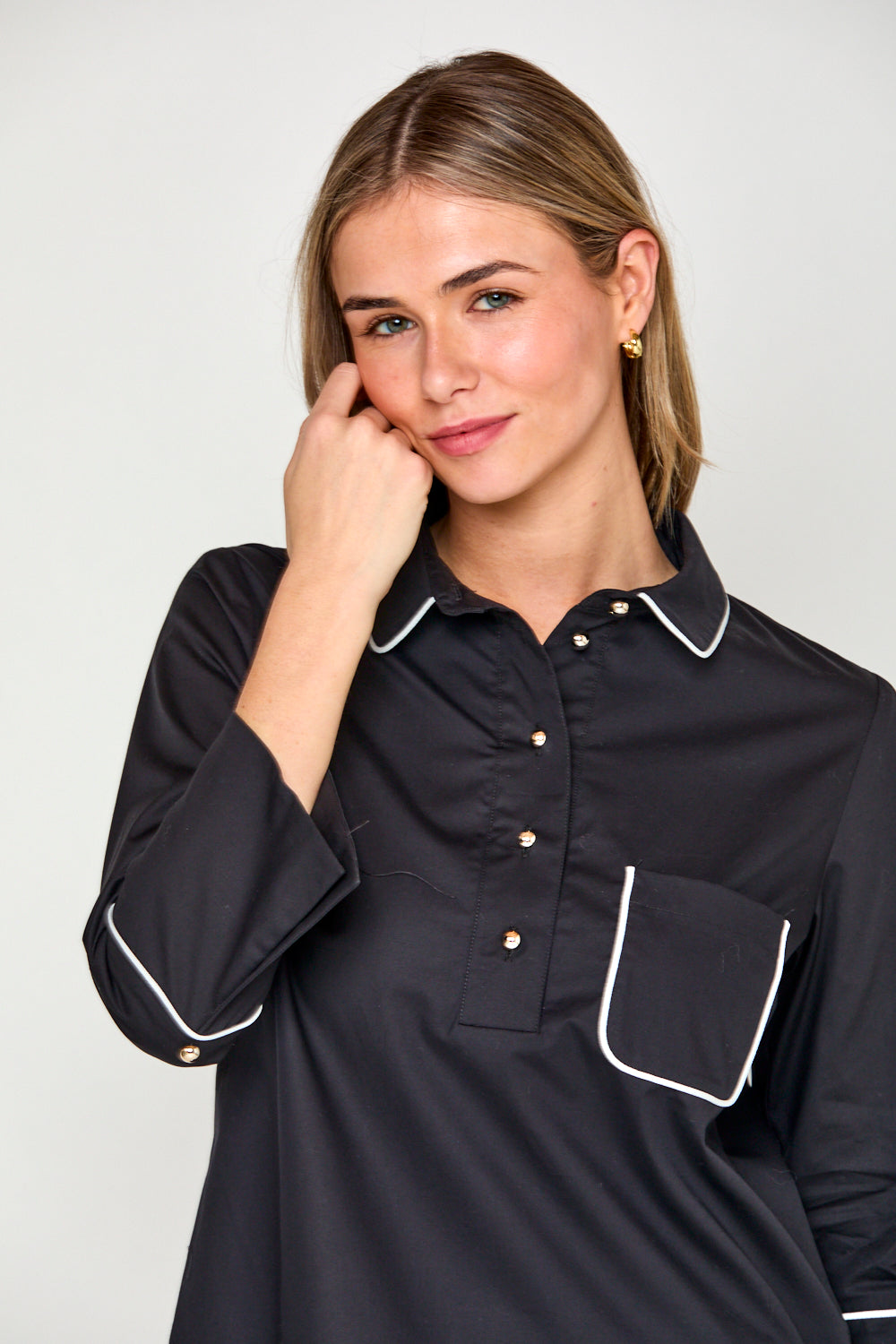 Woman in black shirt 