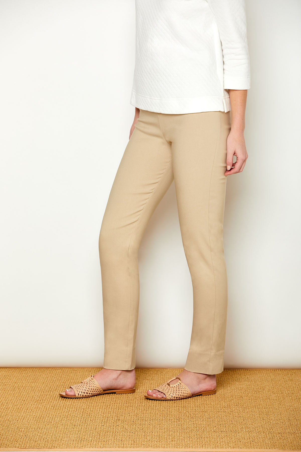 Woman in fitted long pants