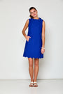 The Signature Stretch Scallop dress in Royal