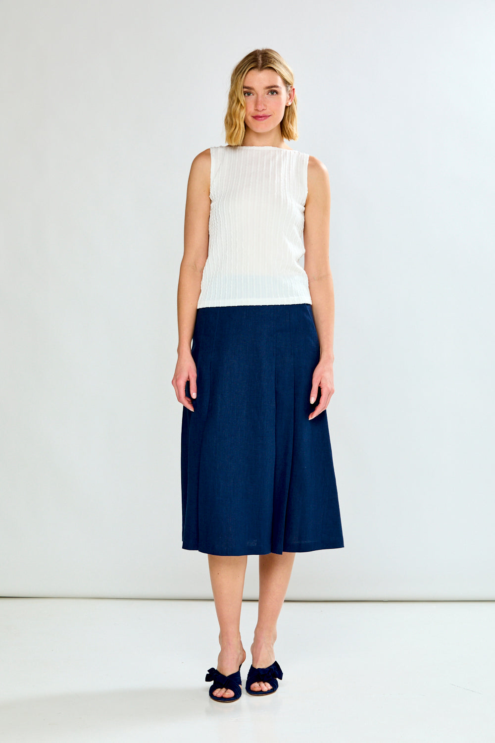 Woman wearing The Amalia Cable Top