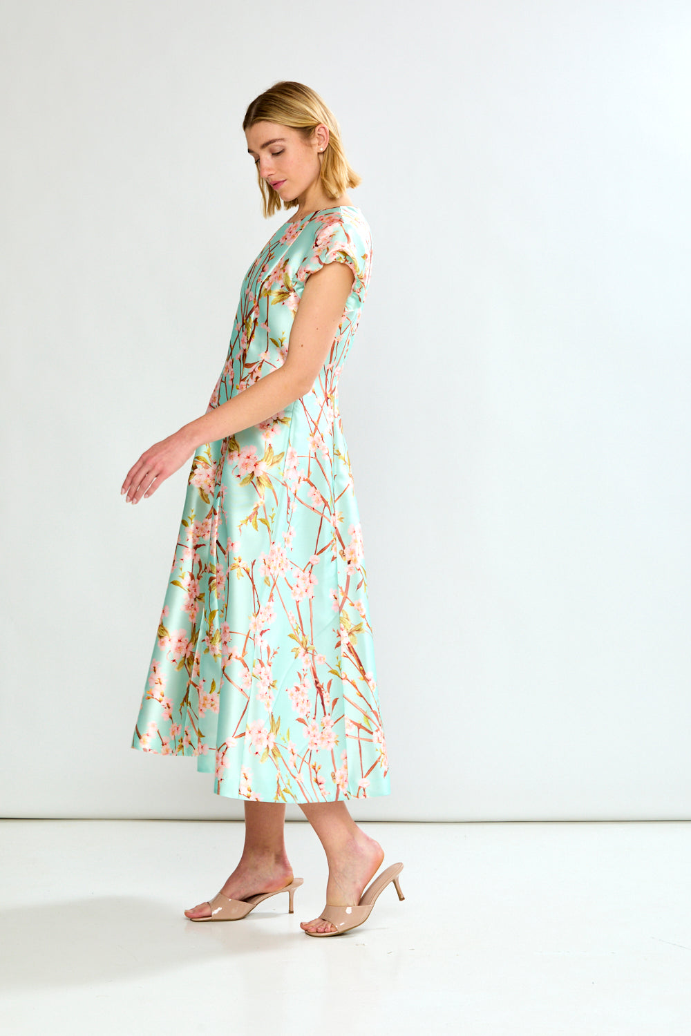 Woman in floral dress