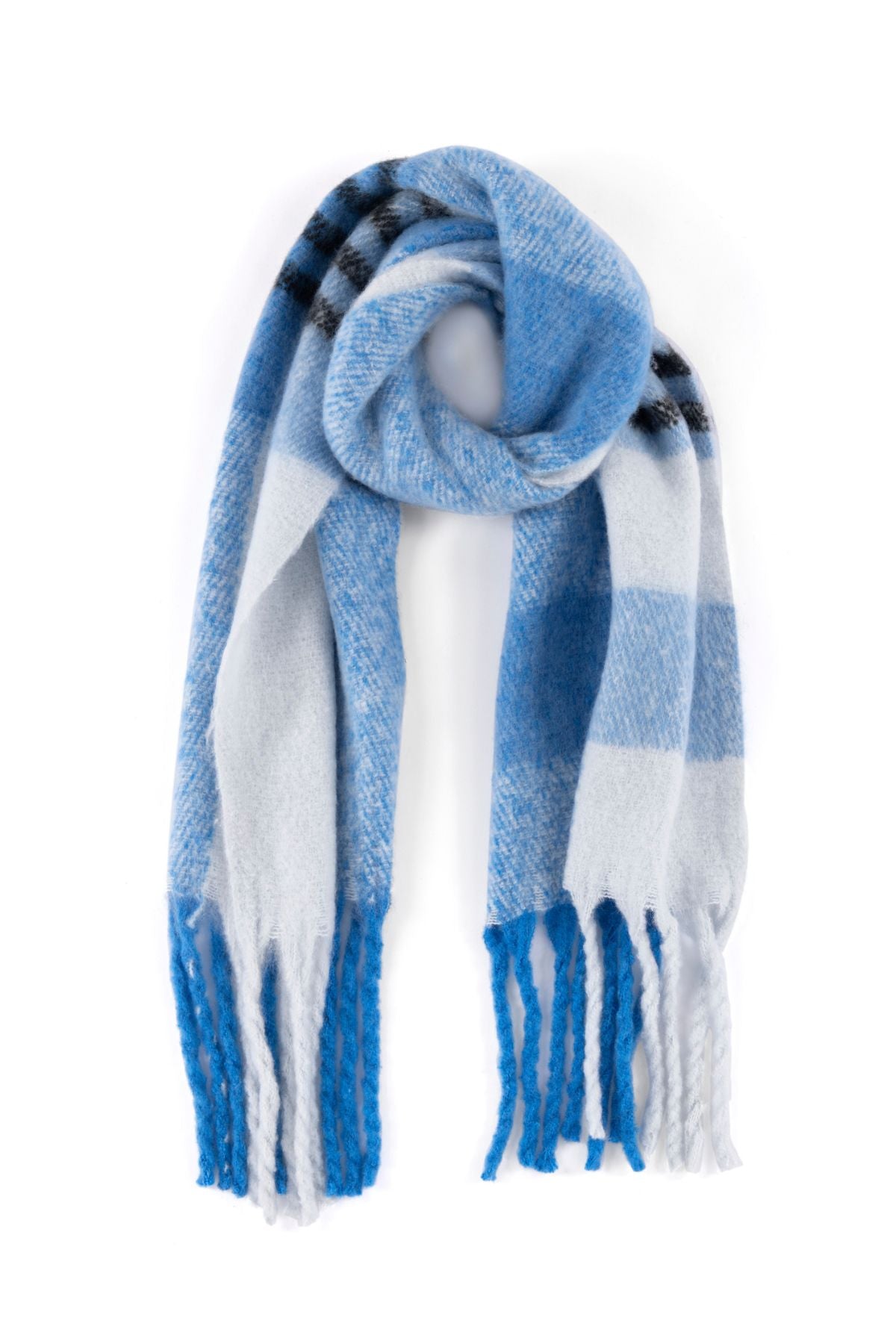 Blue plaid scarf