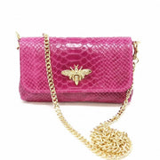 Pink handbag with bee embellishment