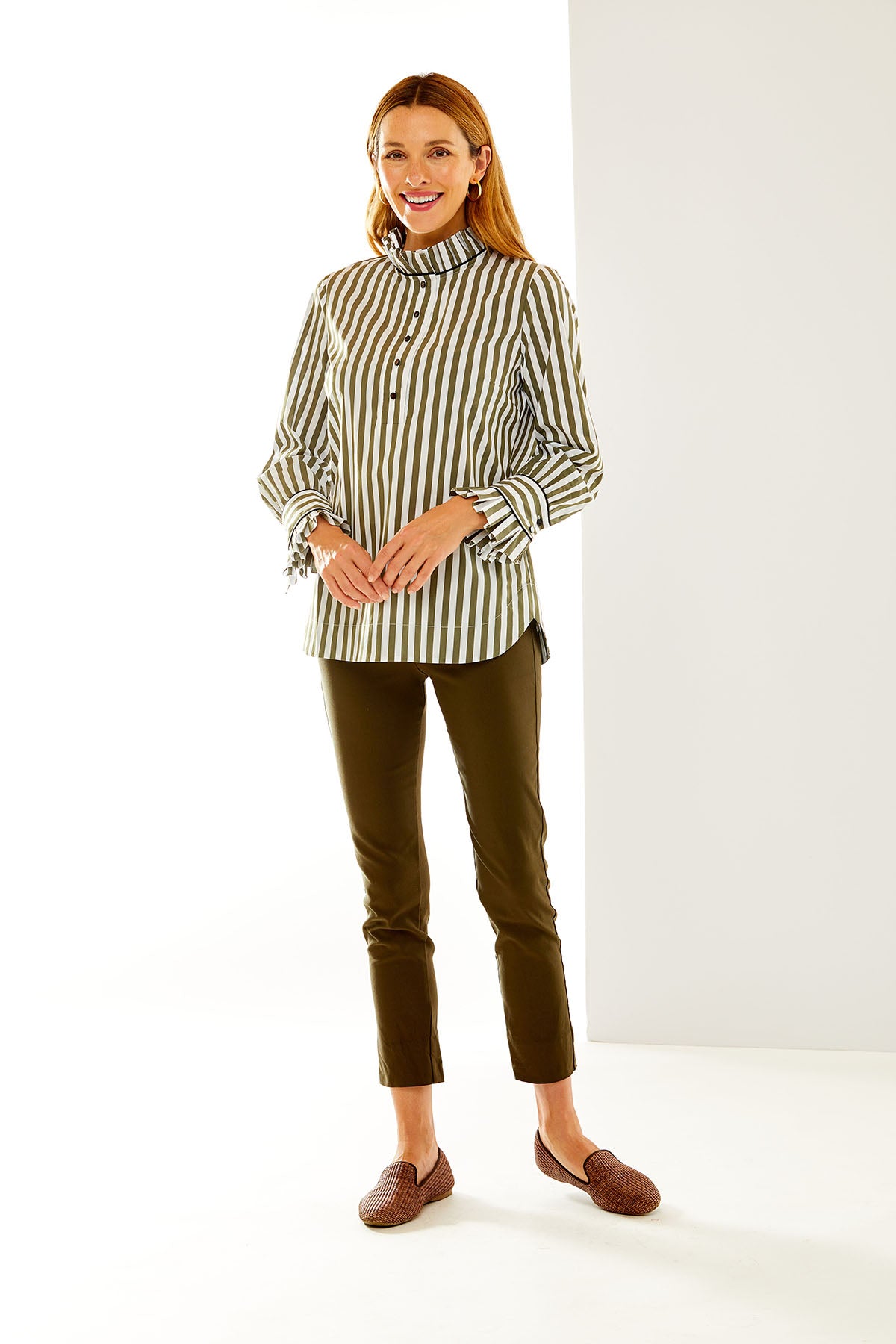 Woman in stripe shirt