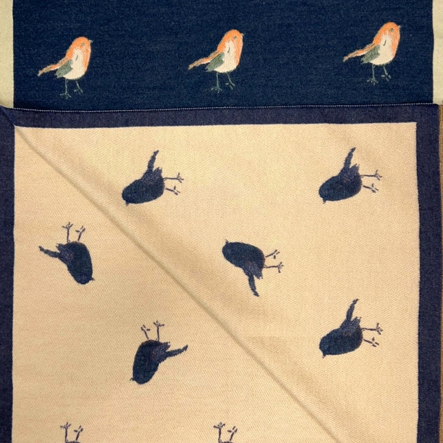 Navy scarf with birds