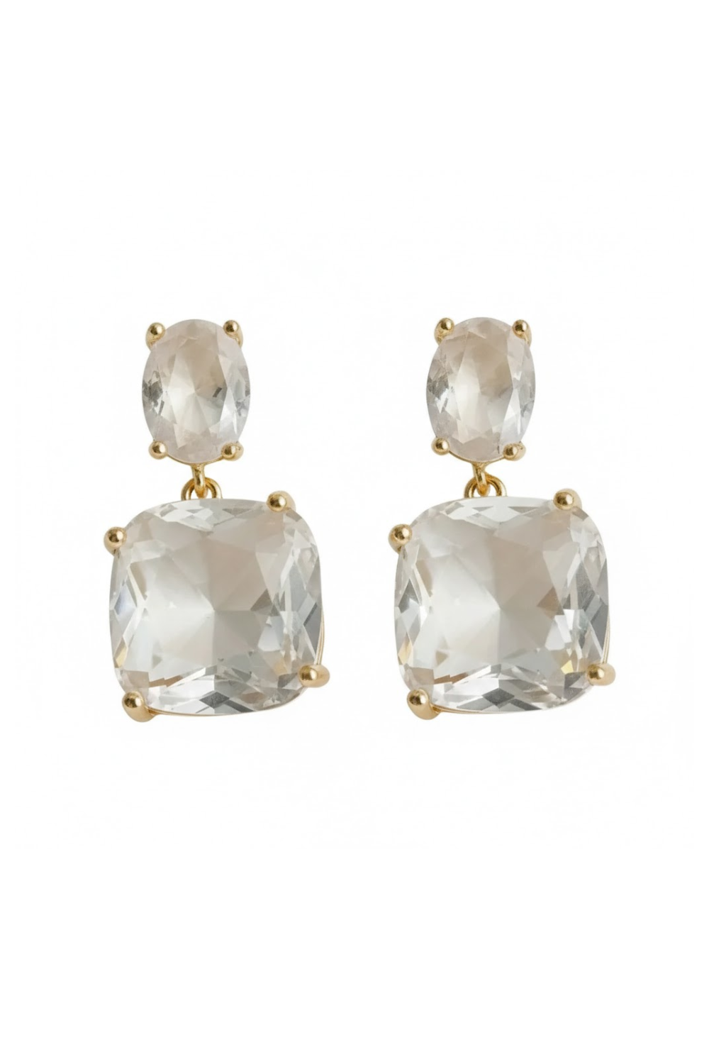 Artisan Square Gemstone Drop Earrings