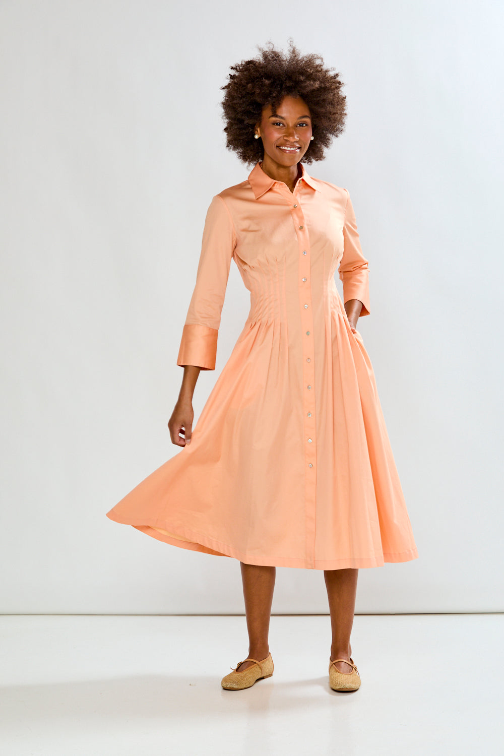 The Long Alexis Dress in Peach M The Long Alexis Dress in Peach M