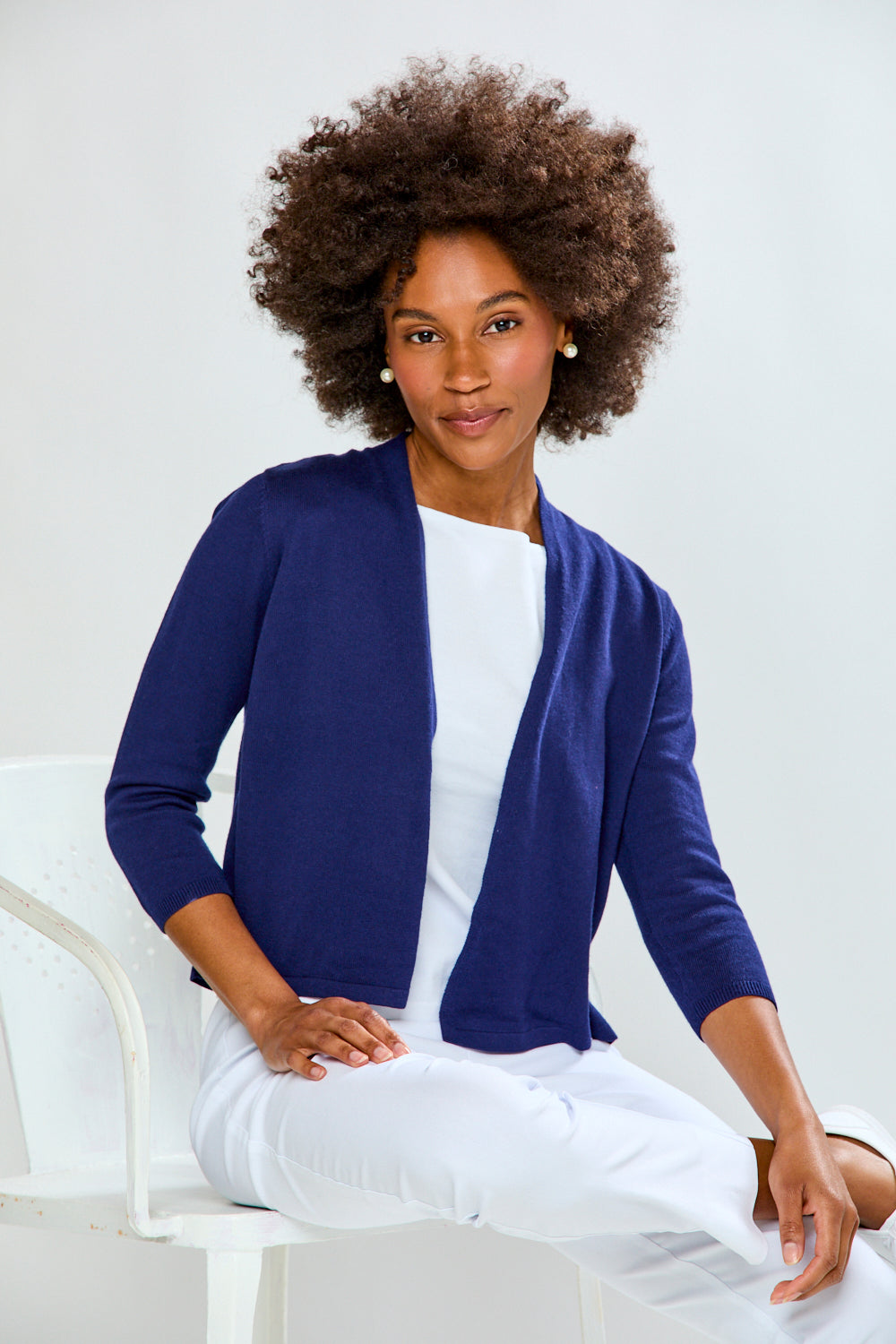 SARAH&BRED サラアンドブレッド　カーディガン　ネイビー The Jackie Cardigan in Navy – Sara Campbell