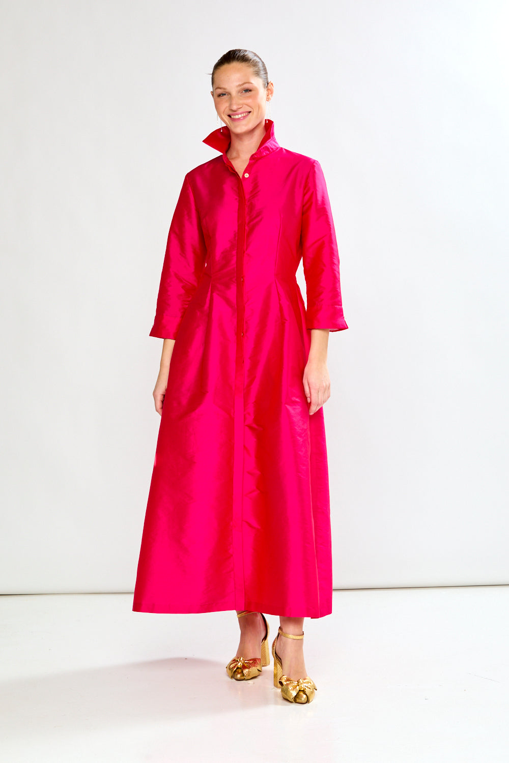 Fit And Flare Shirtdress W/Feathers At Cuff