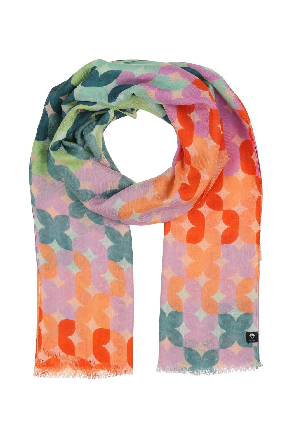 Tile floral scarf