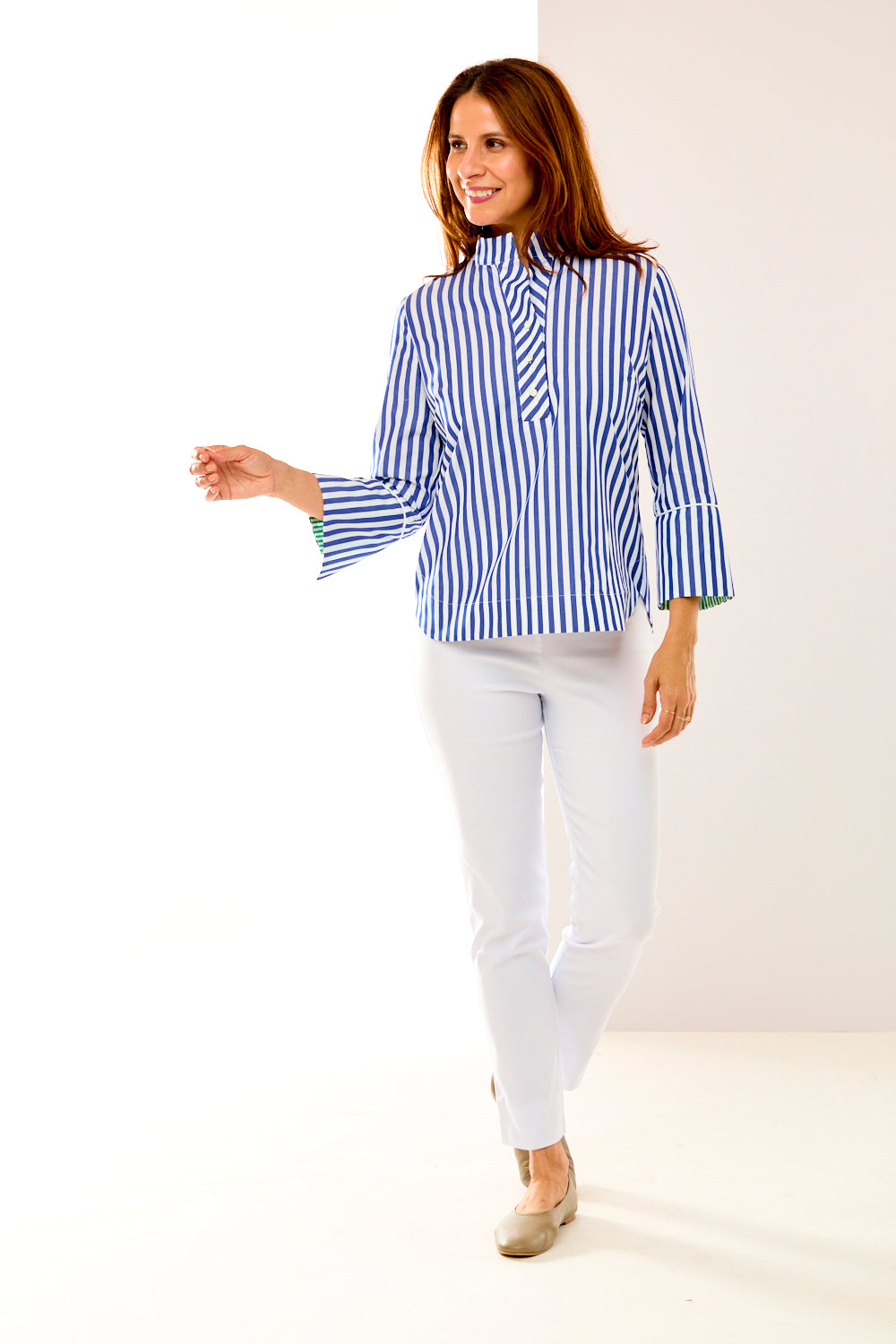 The Lindsey Top in Navy Stripe