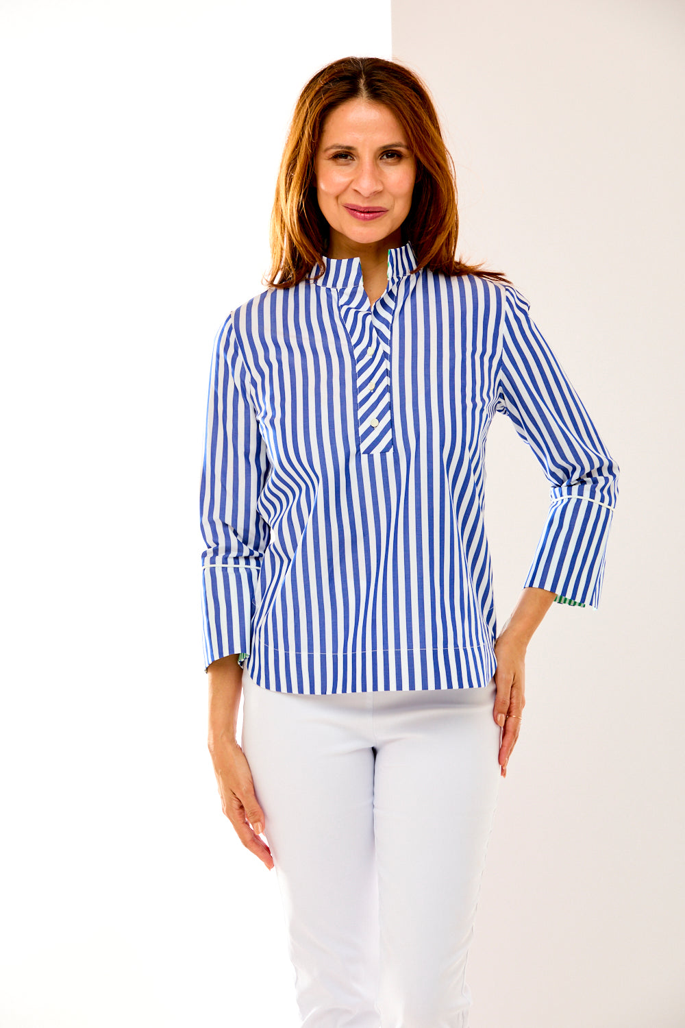 The Lindsey Top in Navy Stripe