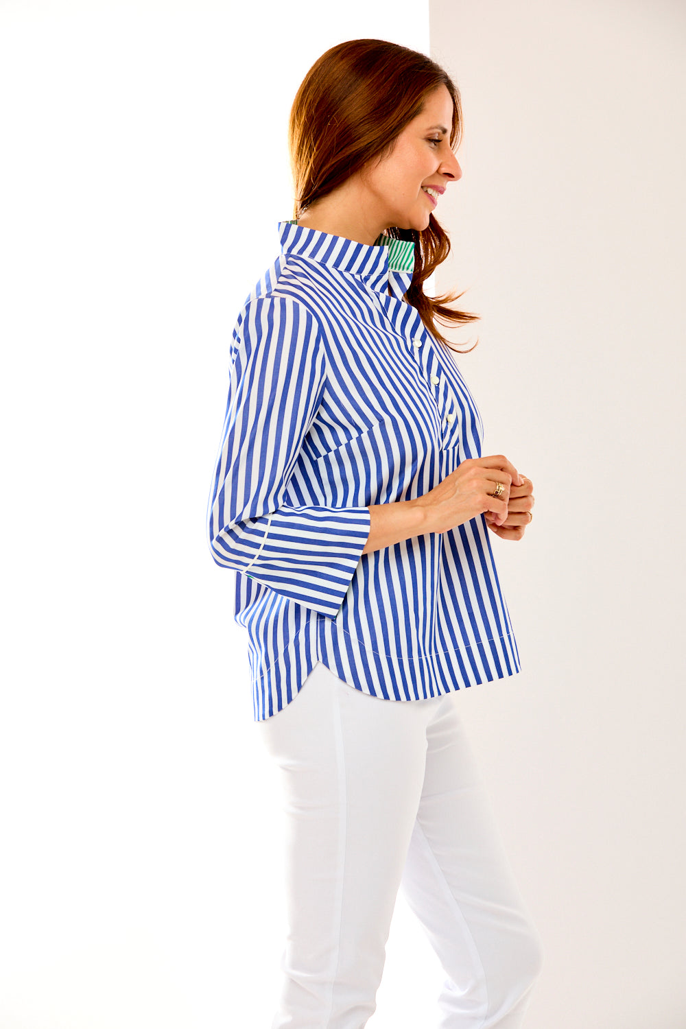 The Lindsey Top in Navy Stripe