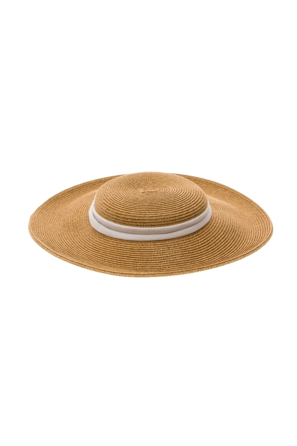 White collapsible straw sun hat
