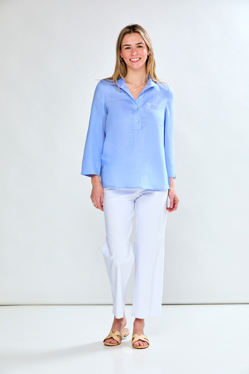 The Short Daniella Tunic in Cornflower