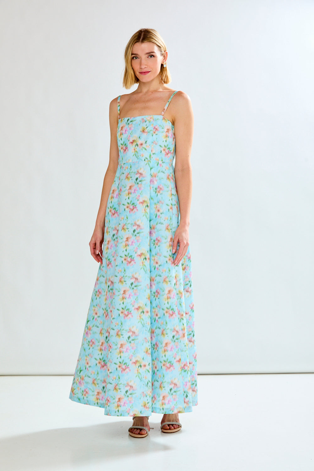 Woman in floral dress