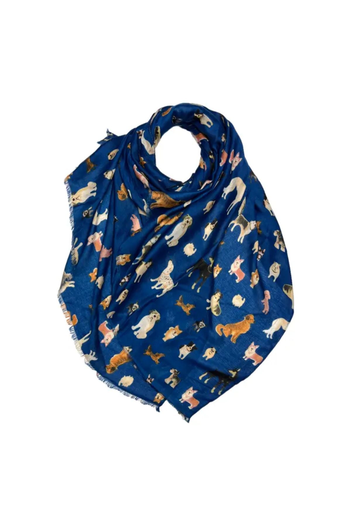Navy printed dog scarf