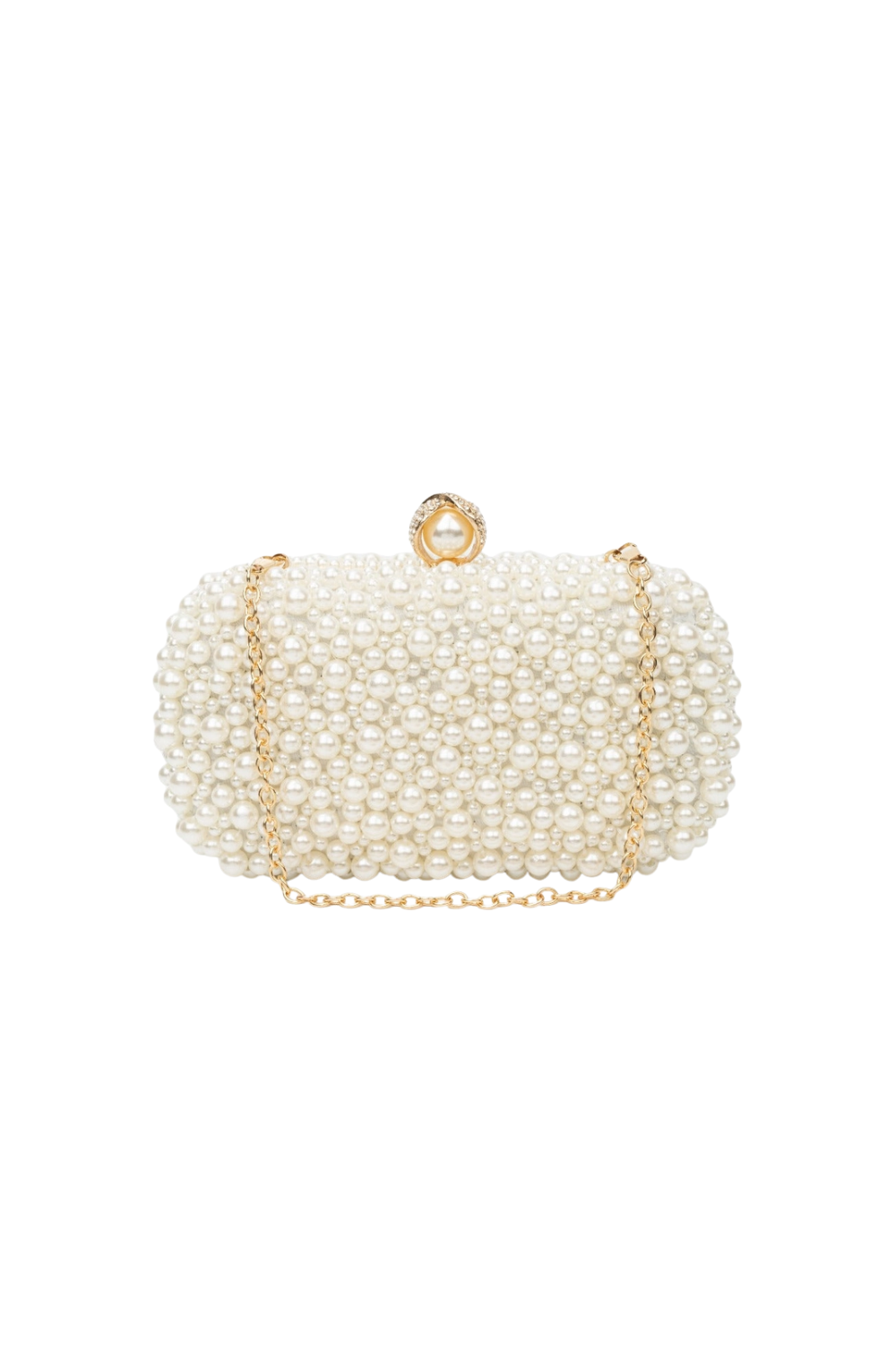 Pearl clutch bag on a white background