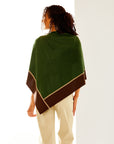 Two Color Wide Tipped Poncho