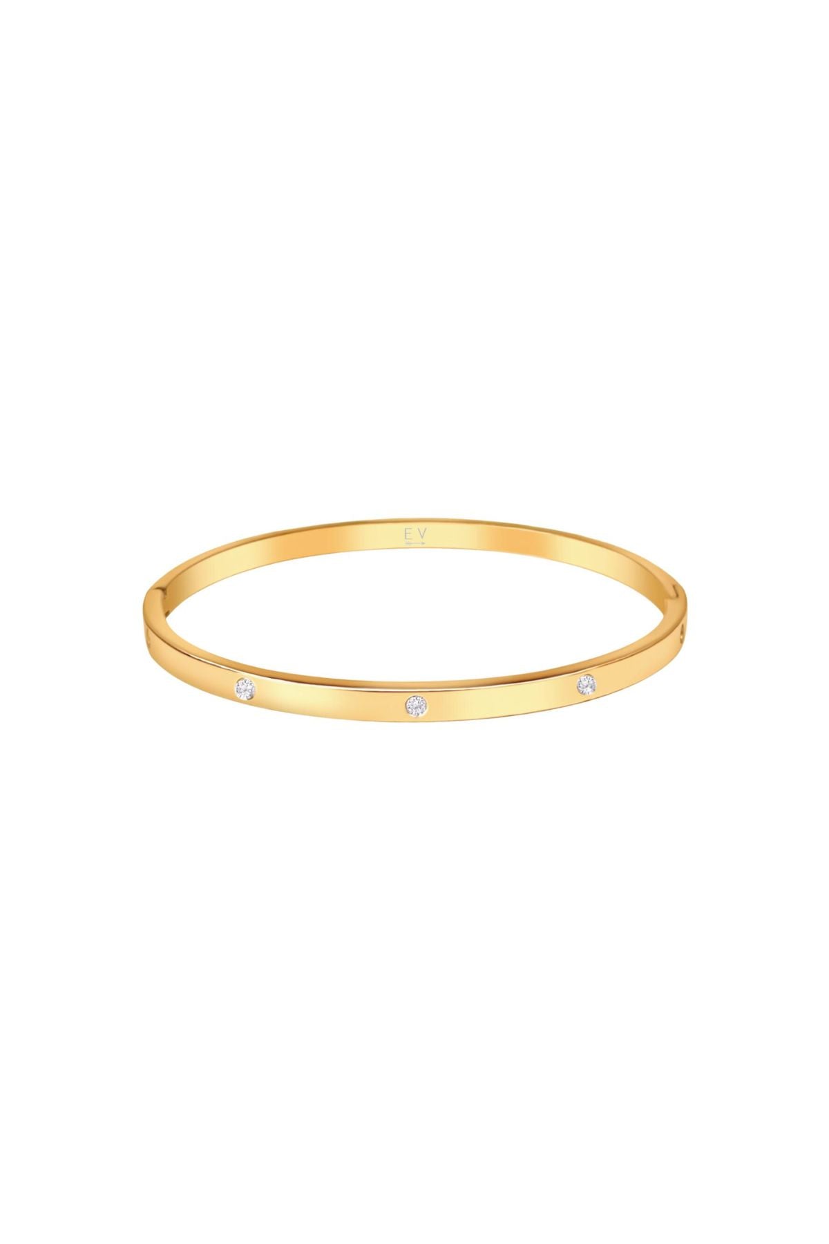 Gold bangle with stone detail