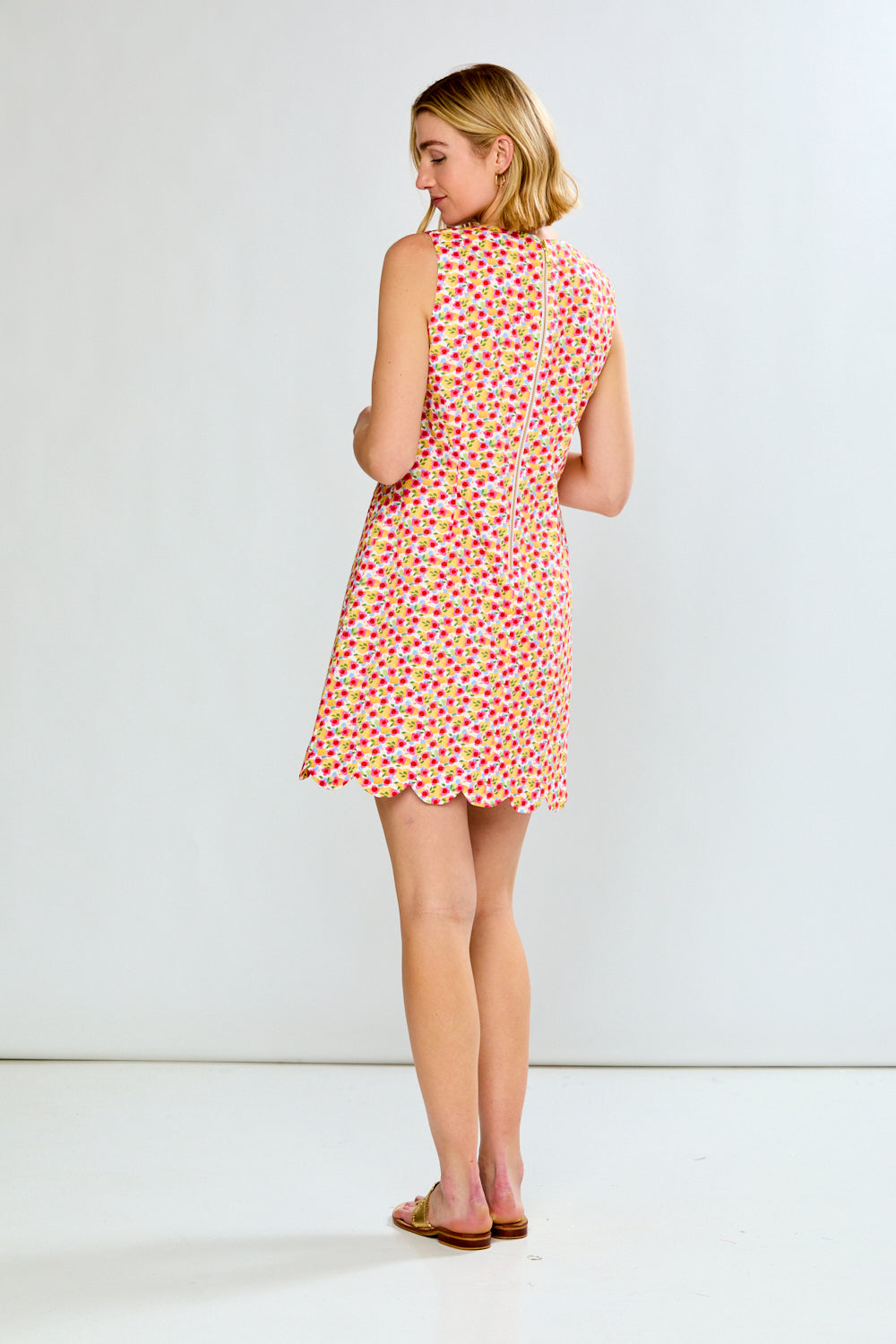 woman in floral dress