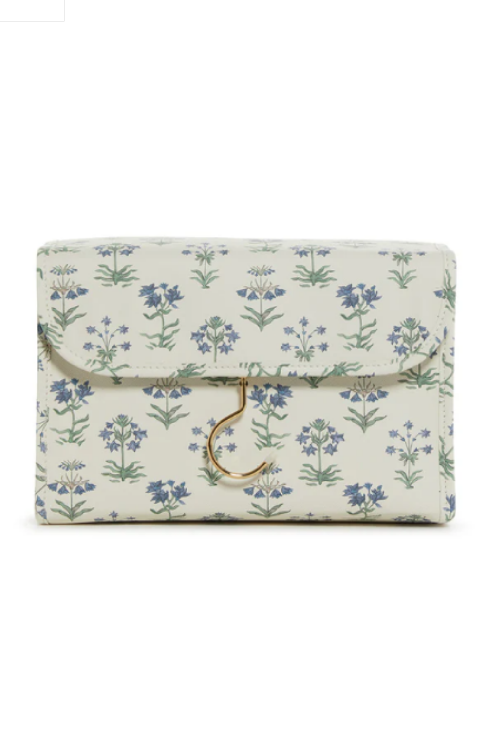 Floral-patterned toiletry hanging bag  on a white background