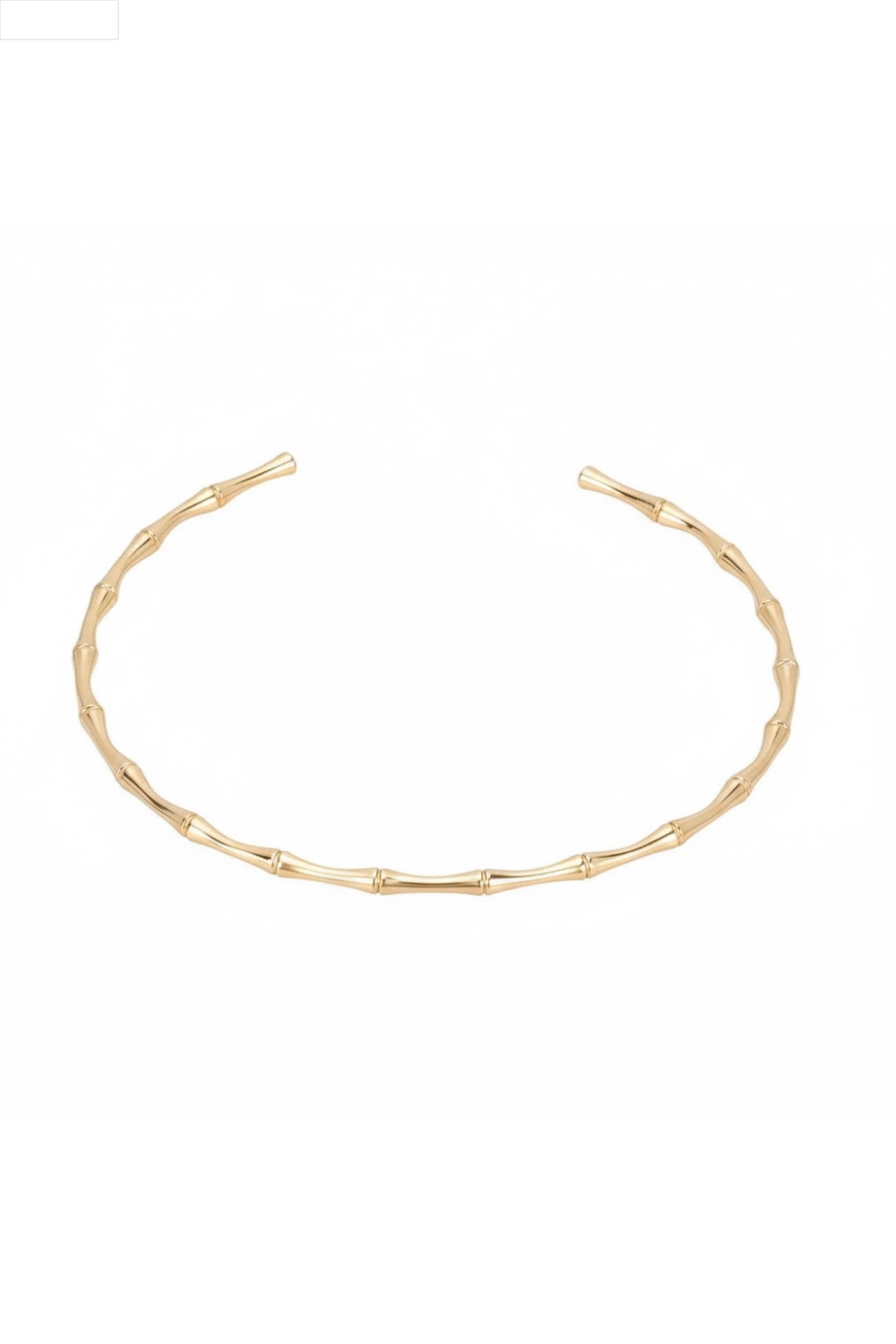 Gold necklace on a white background