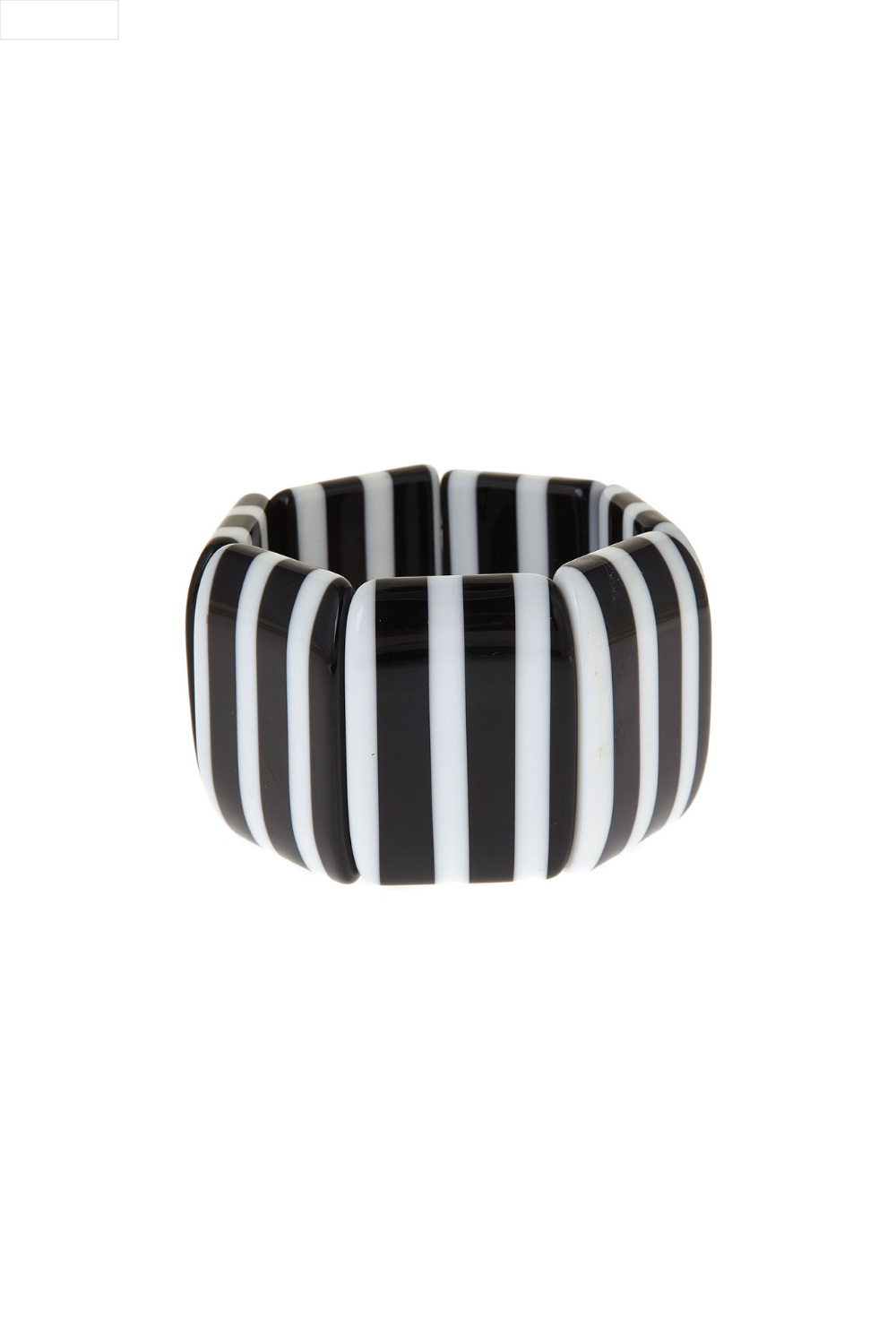 Black and white striped bracelet