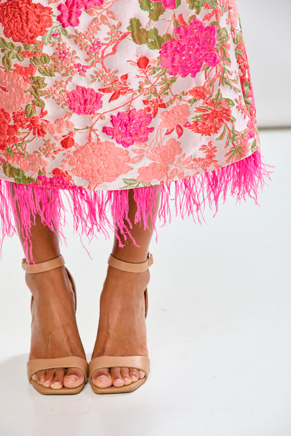 Woman in floral dress