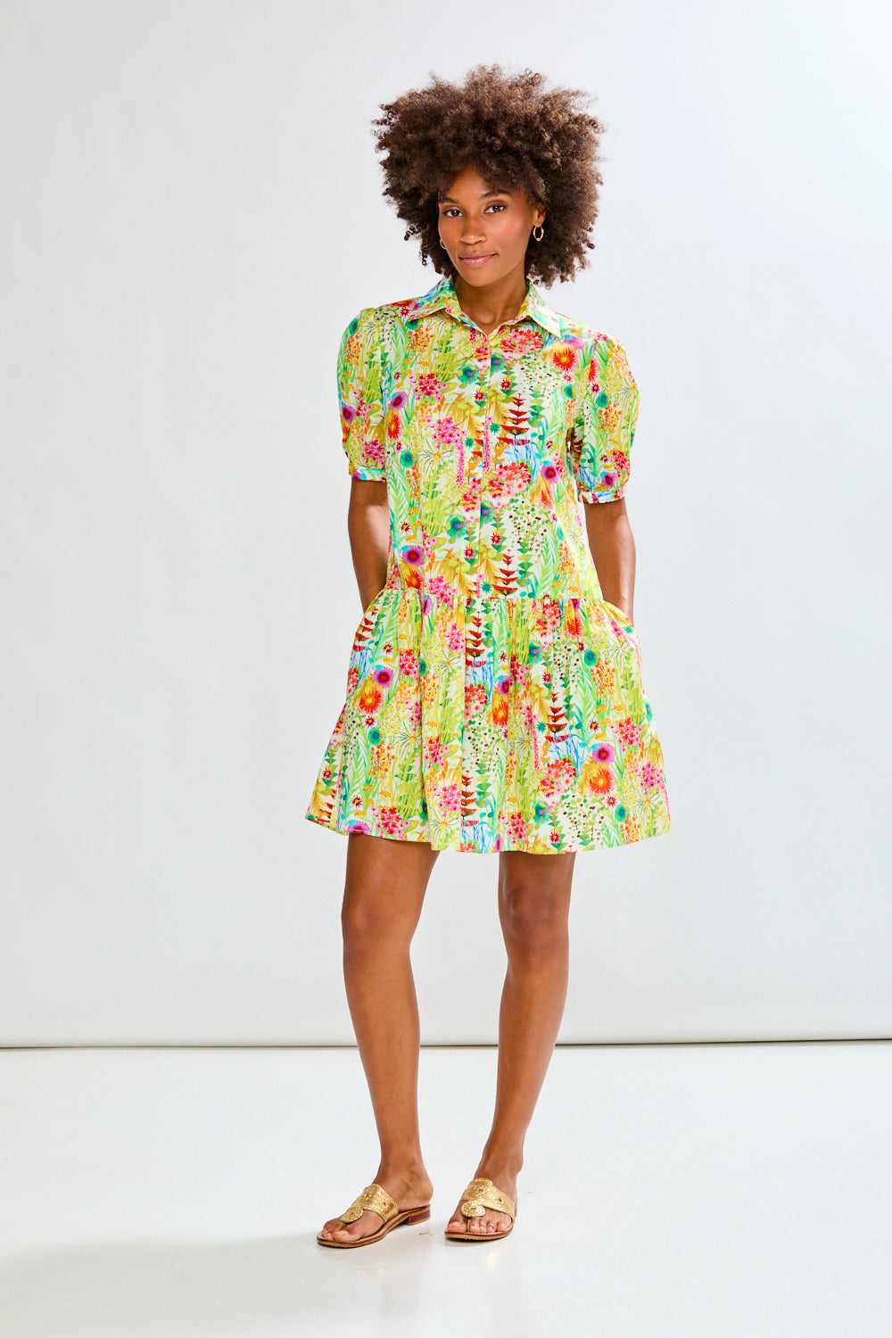 Woman wearing The Jillian Dress in Liberty Fresco