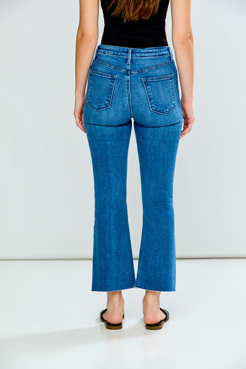 Tonal Crop Flare Denim
