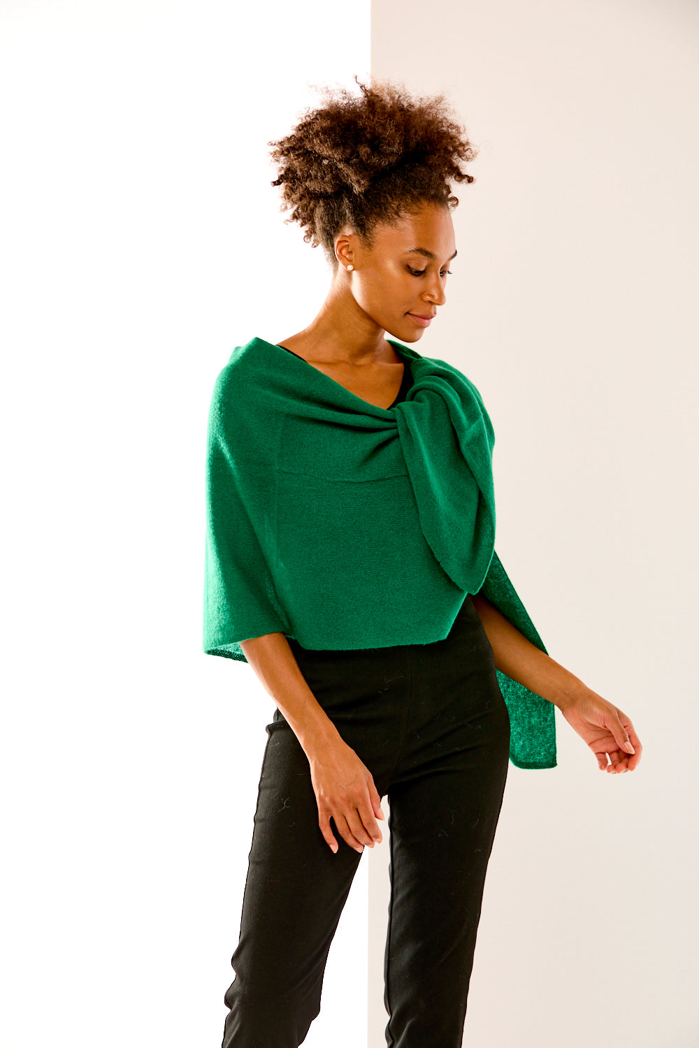 The Cashmere Ruana in Emerald