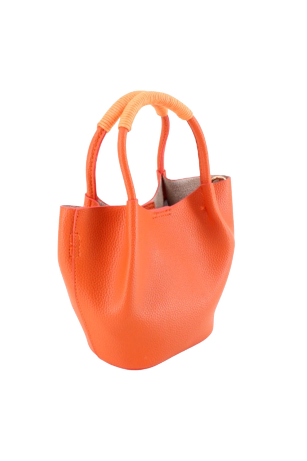 Orange handbag on a white background