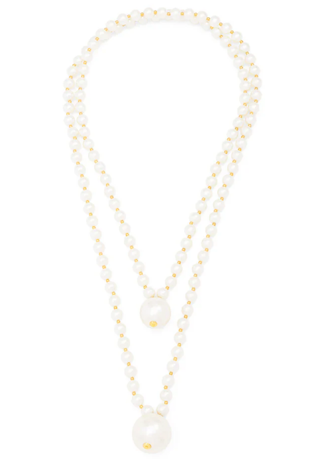 Double Pearl Long Necklace