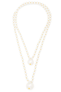 Double Pearl Long Necklace