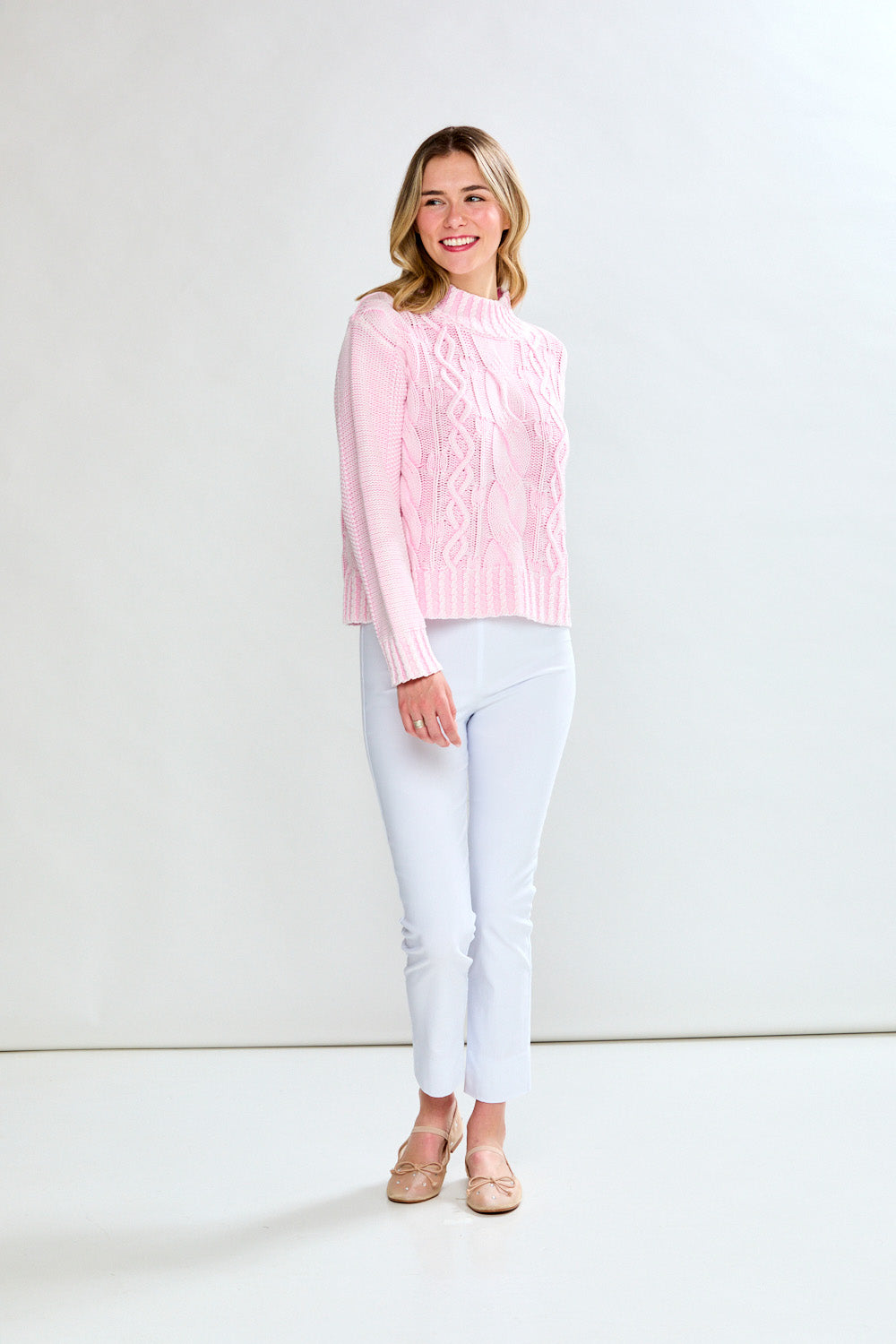 The Light Pink Cable Sweater