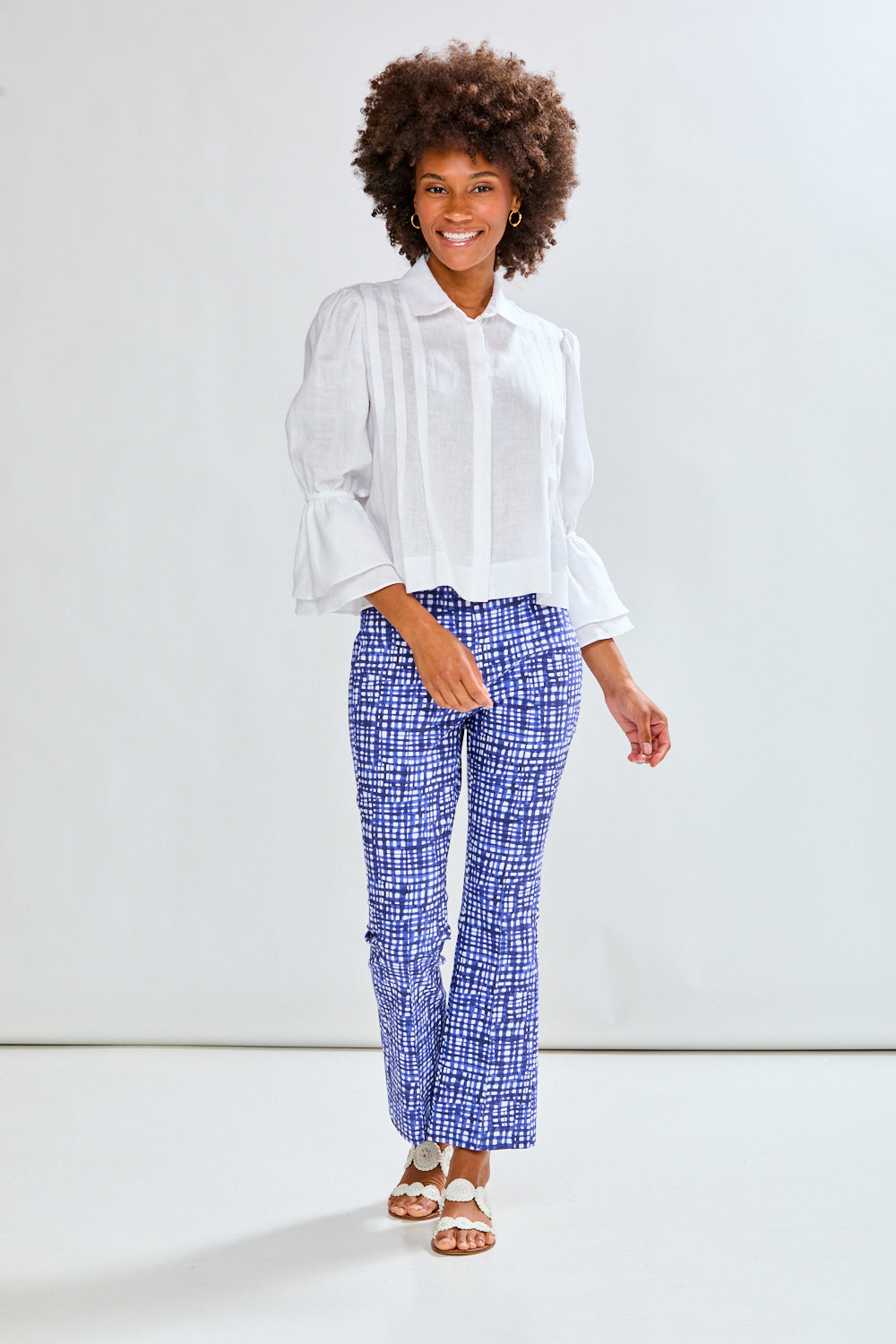 The Mallory Pant in Watercolor Grid – Sara Campbell