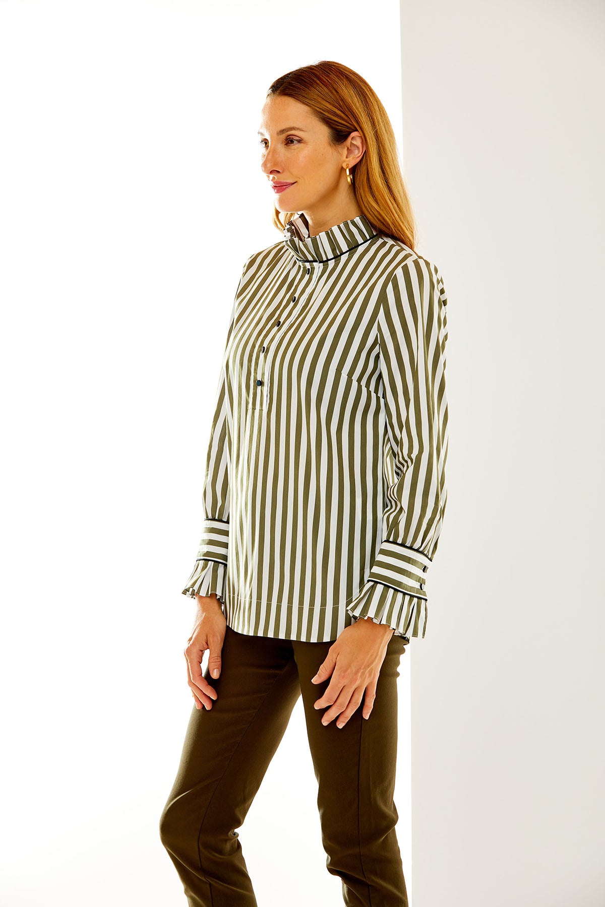 Woman in stripe shirt