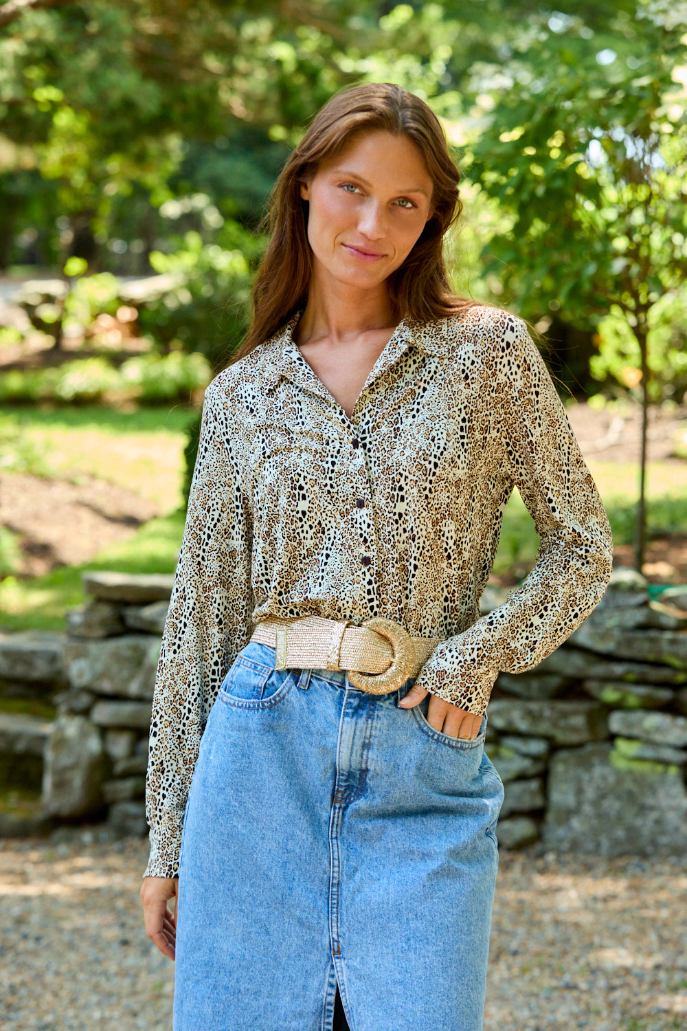 The Ash Top in Leopard in Brown/Cream Leo